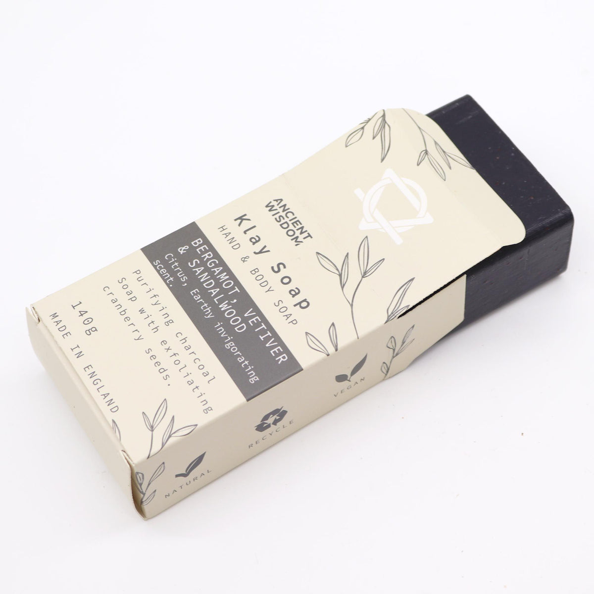 SAVON À L'ARGILE - BERGAMOTE & BOIS DE SANTAL 140 GR - Fabriqué en Angleterre