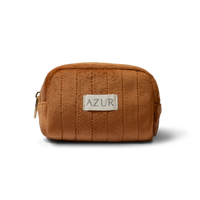 Chestnut cotton velvet toiletry bag - Azur