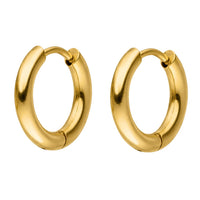 BRINCOS ARGOLA SIMPLES- Banhado a ouro 18K -1,4 cm- Fabricado em Alemanha