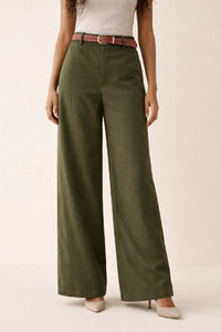 Fluid, elegant cut trousers with pockets and belt - Acacia Paris