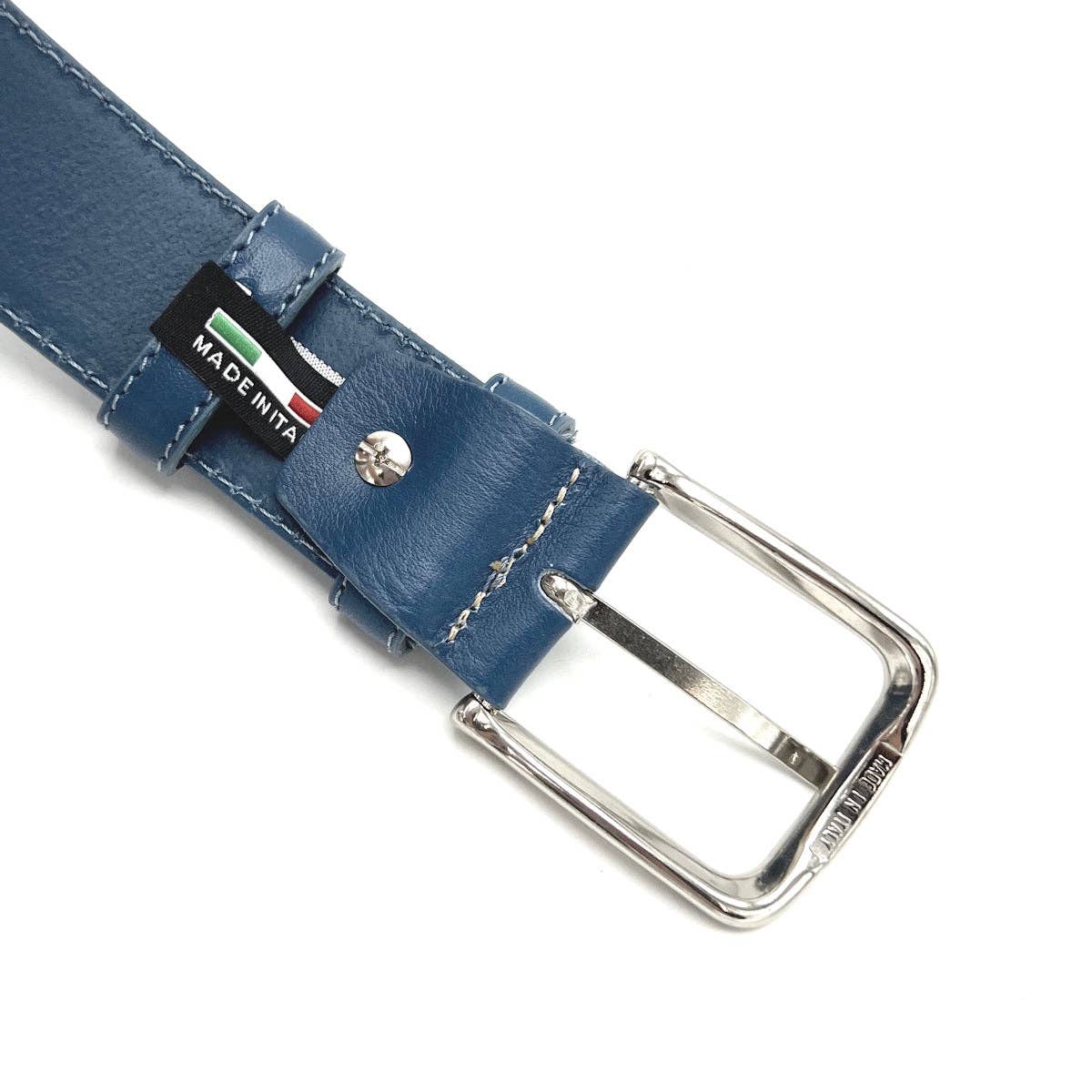 UNISEX GENUINE LEATHER EMBOSSED BELT. Made in Italy.