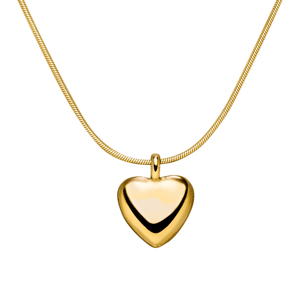 COLLIER ÉLÉGANT AVEC CŒUR plaqué or 18 carats. Fabriqué en Allemagne.