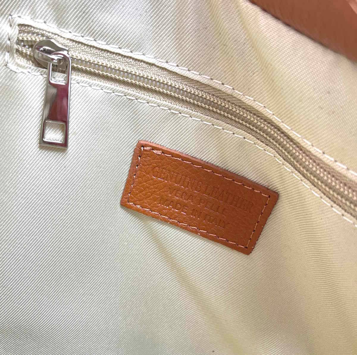 Sac cabas REGINA en cuir véritable. Fabriqué en Italie