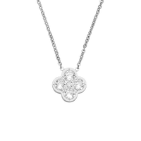 COLAR  CRYSTAL CLOVER -Banhado a ouro 18K-Fabricado em Alemanha