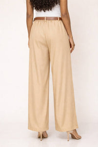 Fluid, elegant cut trousers with pockets and belt - Acacia Paris