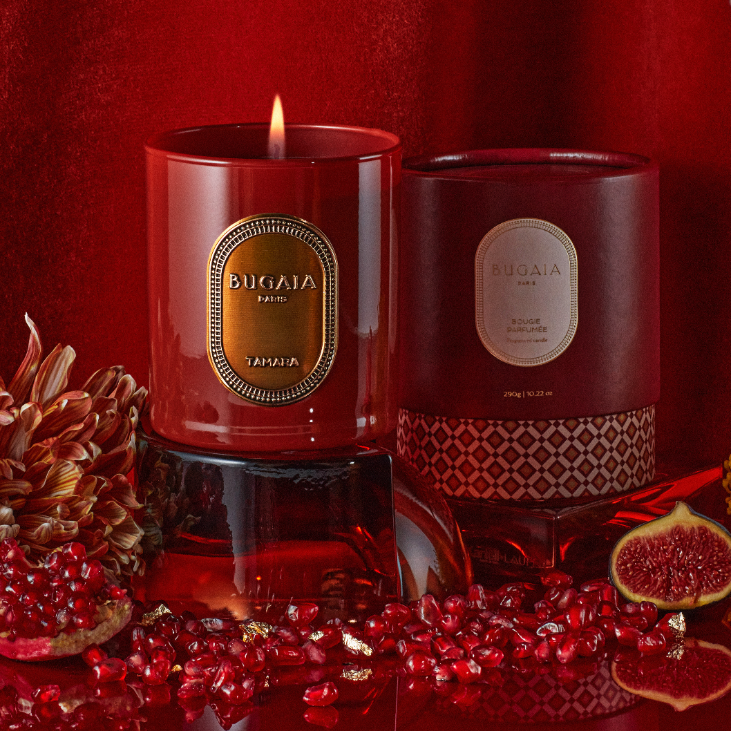 BOUGIE PARFUMÉE TAMARA BUGAIA PARIS. Fabriquée en France. Non testée sur les animaux.
