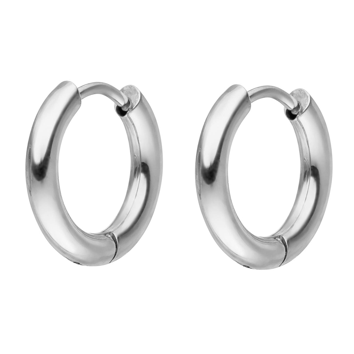 BOUCLES D'OREILLES CRÉOLES SIMPLES - Plaqué or 18 carats - 1,4 cm - Fabriqué en Allemagne