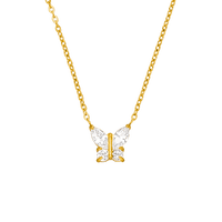 COLGANTE DE MARIPOSA BRILLANTE | Plated en oro de 18 quilates. Hecho en Alemania