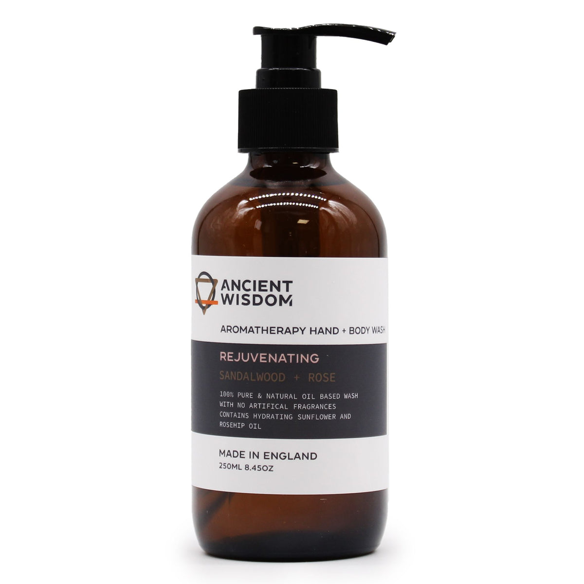 GEL DOUCHE MAINS ET CORPS - Bois de santal & Rose 250 ml - Fabriqué en Angleterre