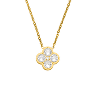 COLAR  CRYSTAL CLOVER -Banhado a ouro 18K-Fabricado em Alemanha