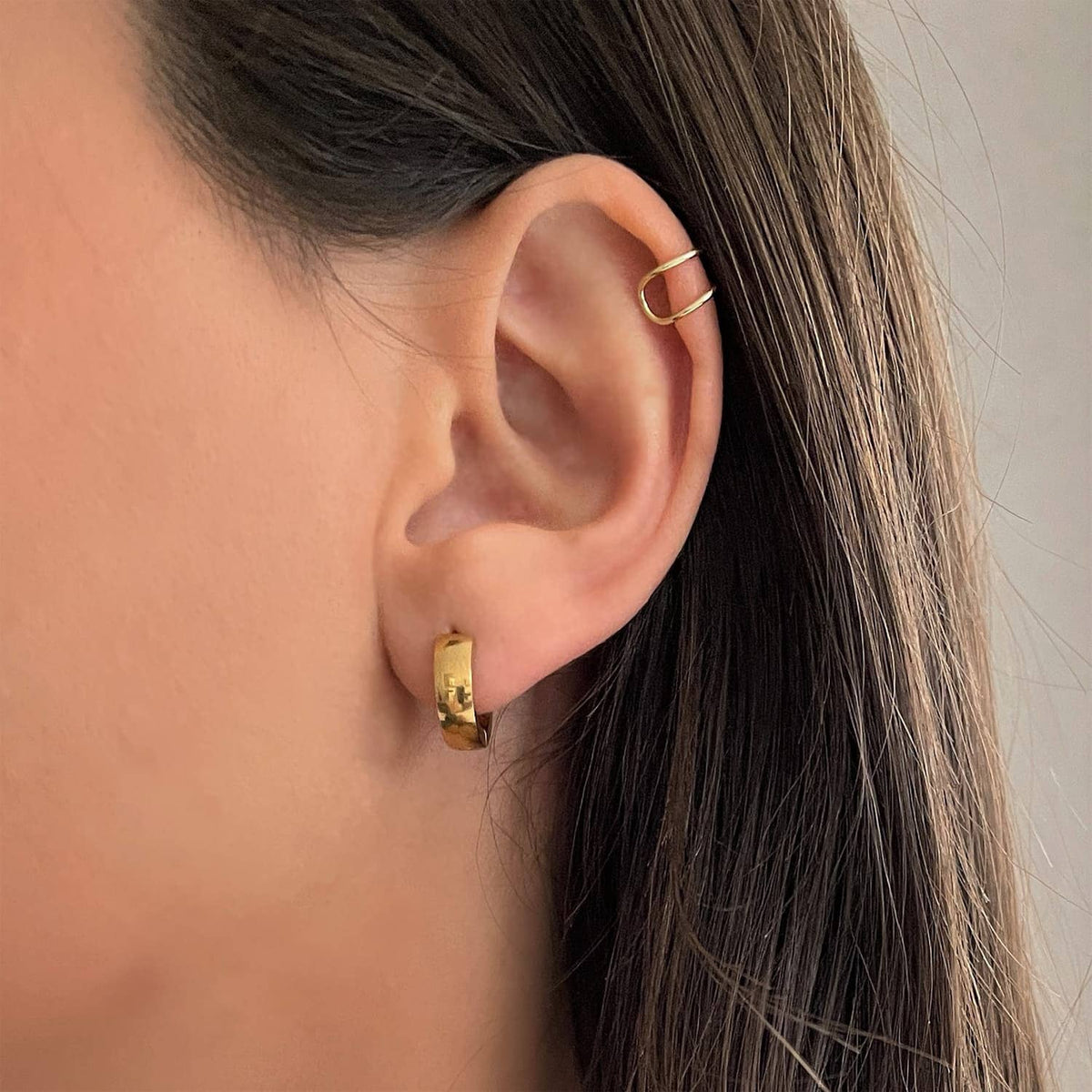 BOUCLES D'OREILLES LENA Plaqué or 18 carats : Or 12mm- Fabriqué en Allemagne