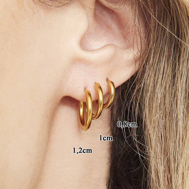 SIMPELE OORBELLS - 18K verguld - 1,4 cm - Gemaakt in Duitsland