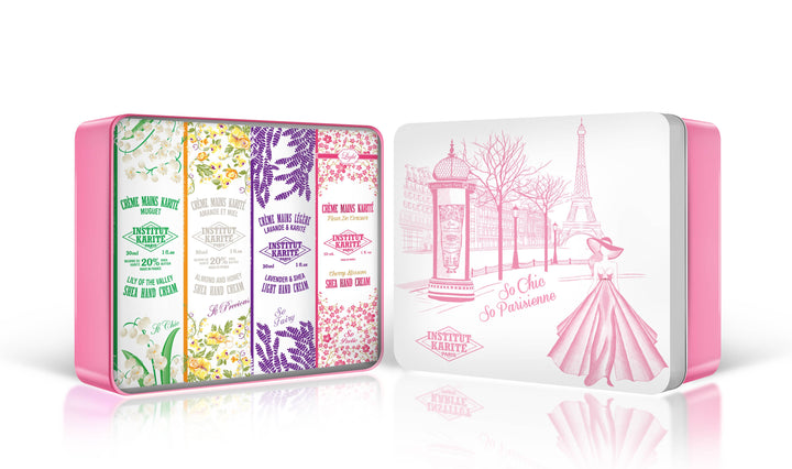 Institut Karité Paris Coffret de 4 Cremes de Mãos com Karité – 4 × 30 ml - Rose Mademoiselle