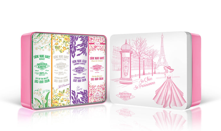 Institut Karité Paris Coffret de 4 Cremes de Mãos com Karité – 4 × 30 ml - Rose Mademoiselle