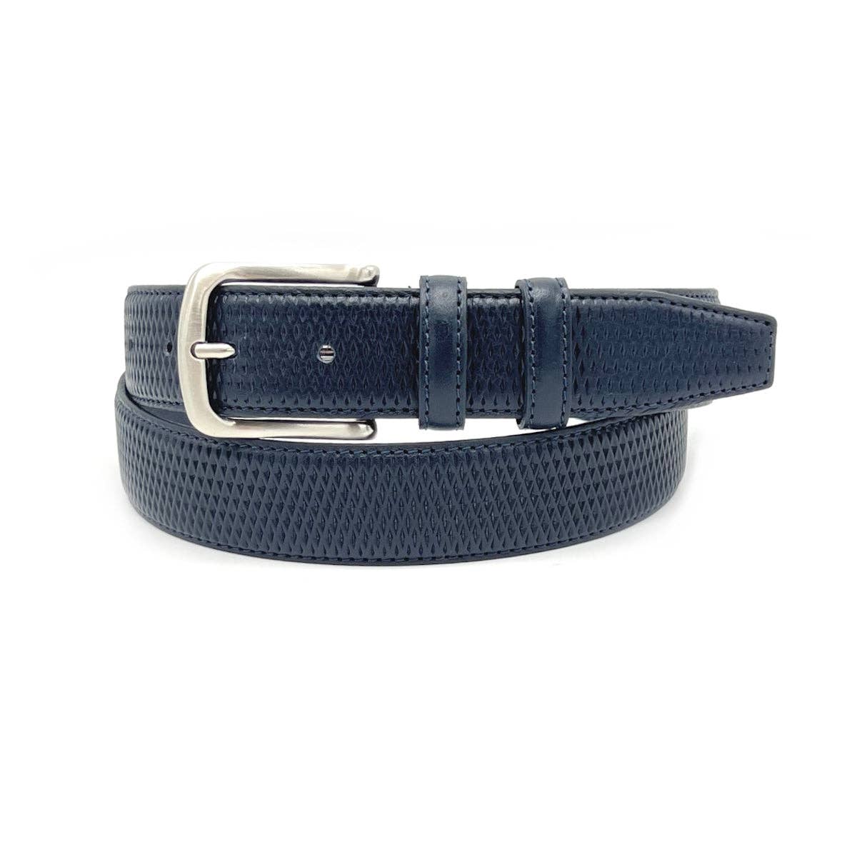 UNISEX GENUINE LEATHER EMBOSSED BELT. Made in Italy.