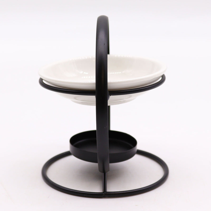 ROUND HOUDER VAN CERAMIEK EN METAL - Kaars- en oliewarmter