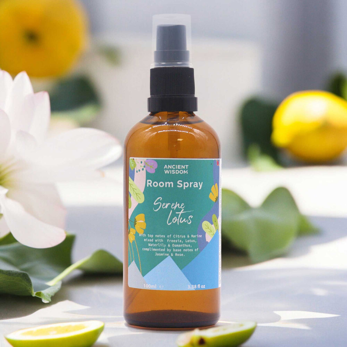 SPRAY D'AMBIANCE POUR LA MAISON - Lotus Serein 100ml - Fabriqué en Angleterre