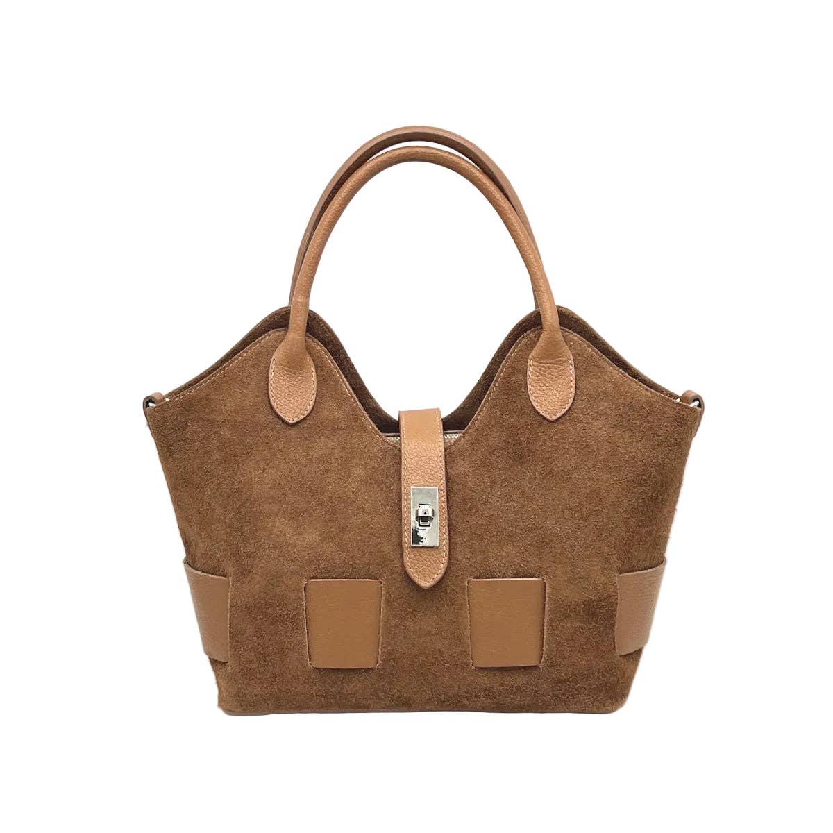 SAC BRIGITTE EN CUIR SUÉDÉ AVEC BANDOULIÈRE.FABRIQUÉ EN ITALIE