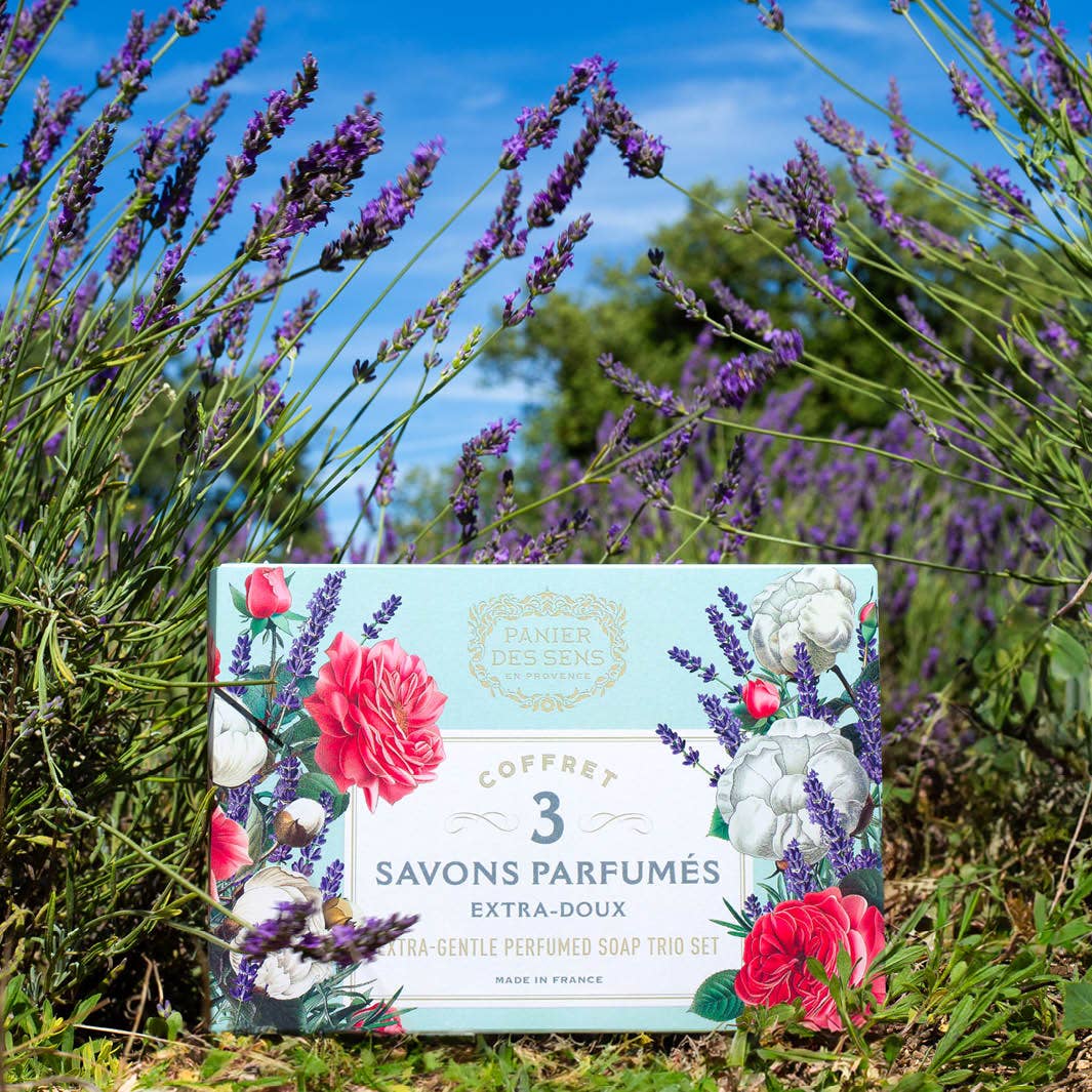 ENSEMBLE DE 3 SAVONS PARFUMÉS. 3x100g. MADE IN FRANCE - Parfait pour offrir