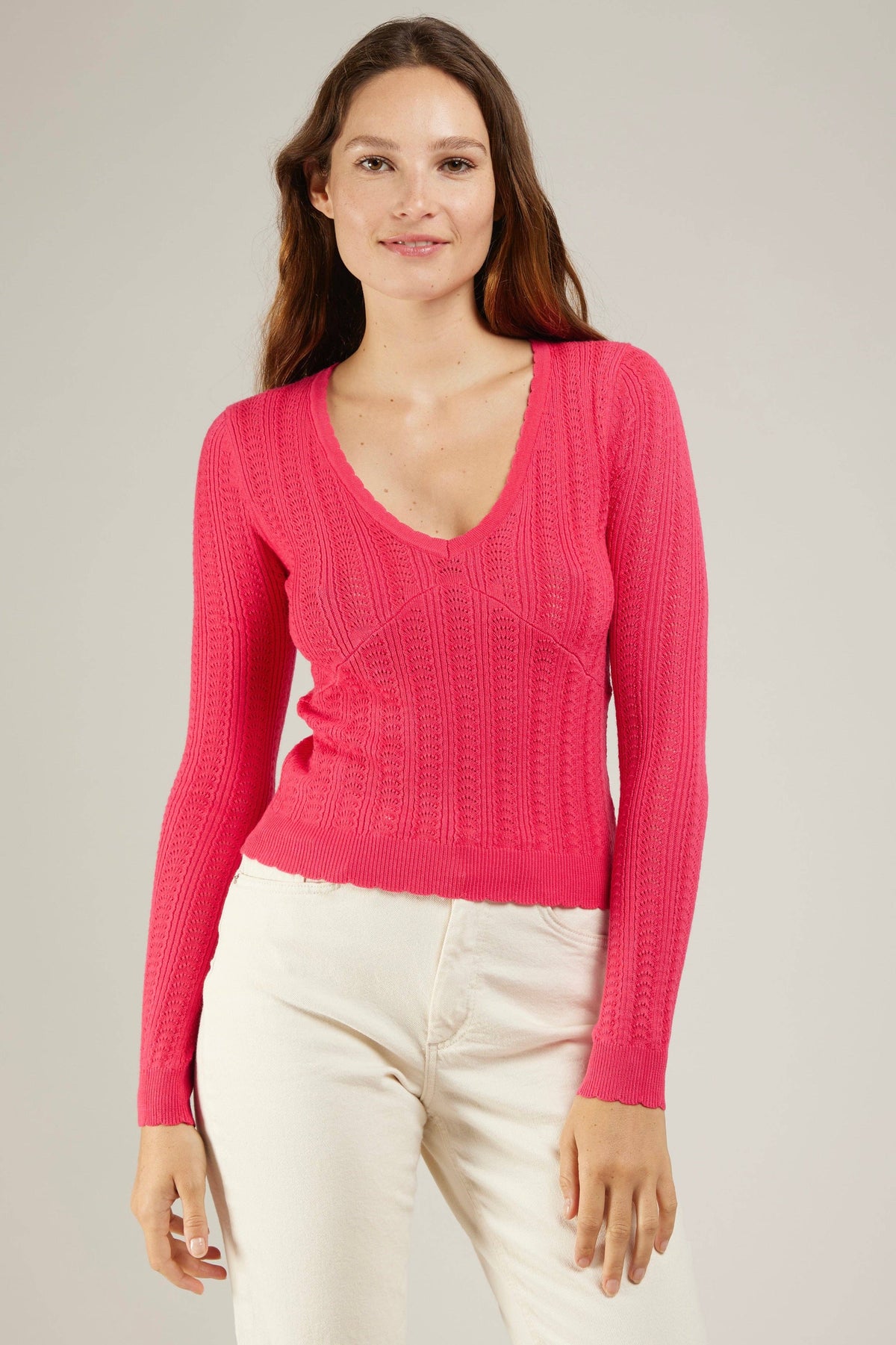 DELICATE OPENWORK LACE SWEATER