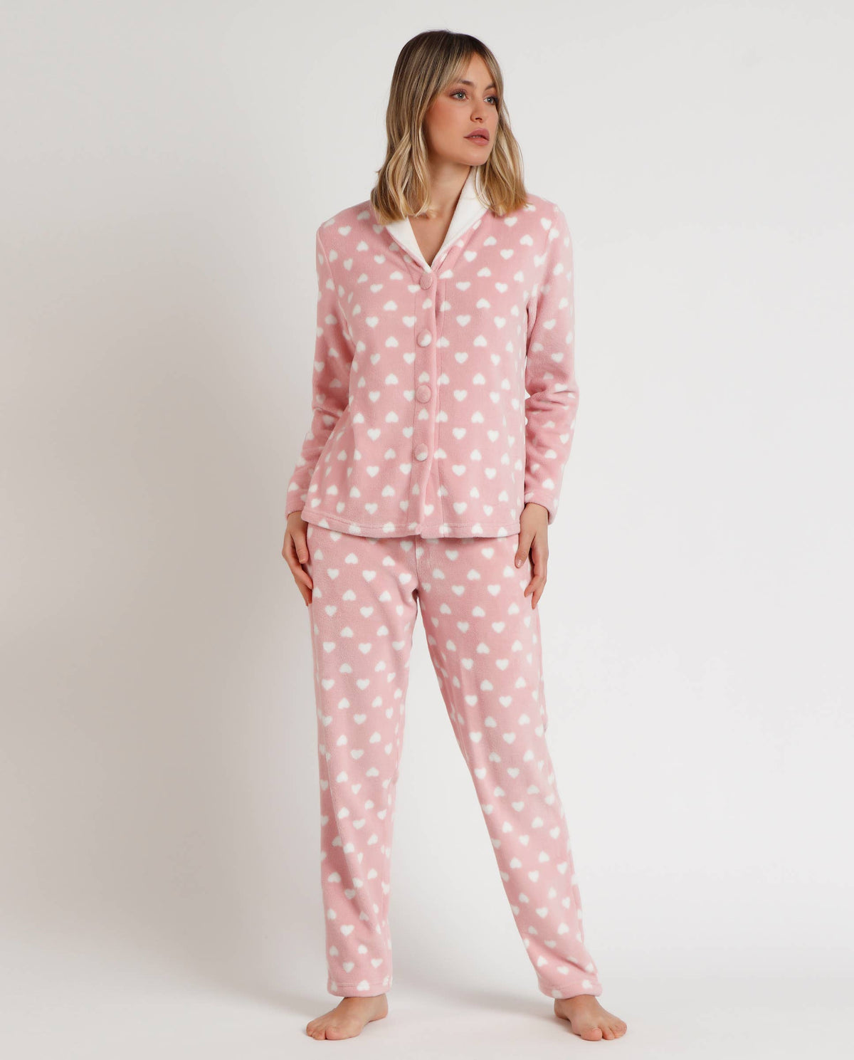 L'AMOUR ADMAS HEART BUTTON PYJAMAS