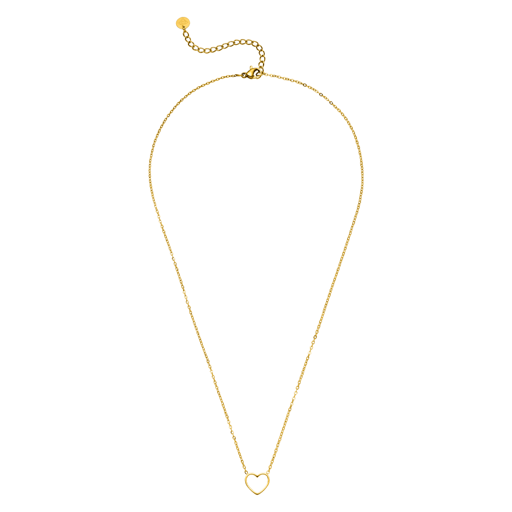 COLLIER DÉLICAT CŒUR Plaqué or 18 carats - Fabriqué en Allemagne