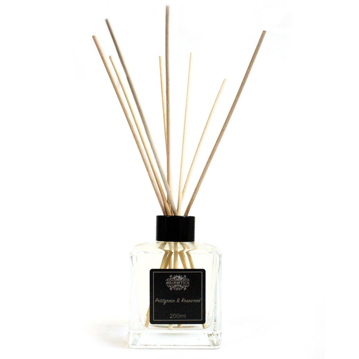 DIFFUSEUR D'HUILES ESSENTIELLES BÂTONNETS - PETIT-GRAIN & BOIS DE ROSE - 200ml - Fabriqué en Angleterre