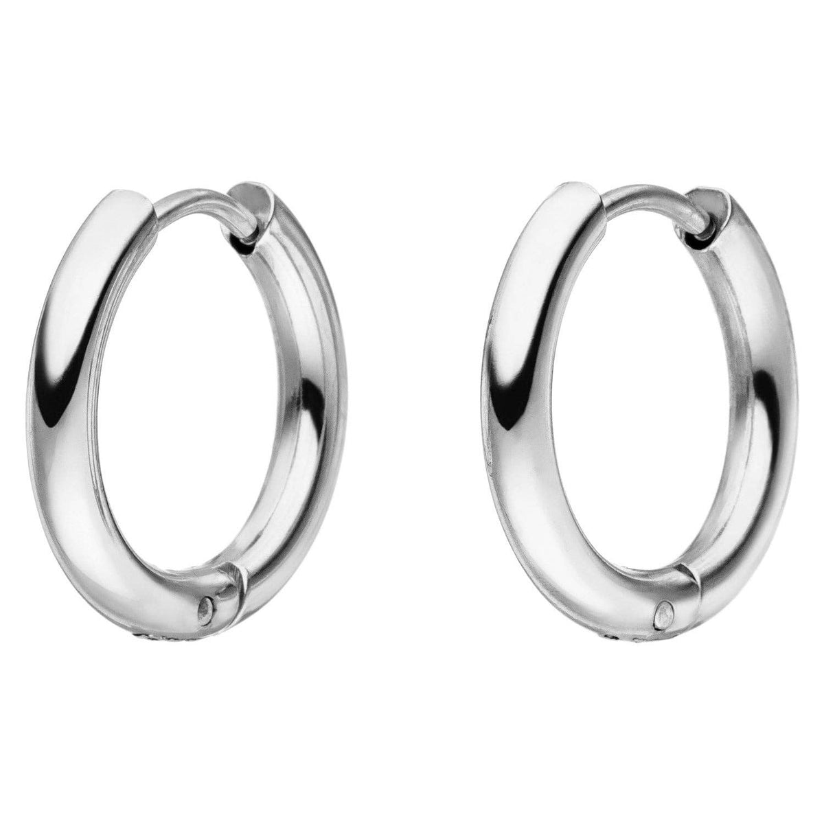 BOUCLES D'OREILLES CRÉOLES SIMPLES - Plaqué or 18 carats - 1,4 cm - Fabriqué en Allemagne