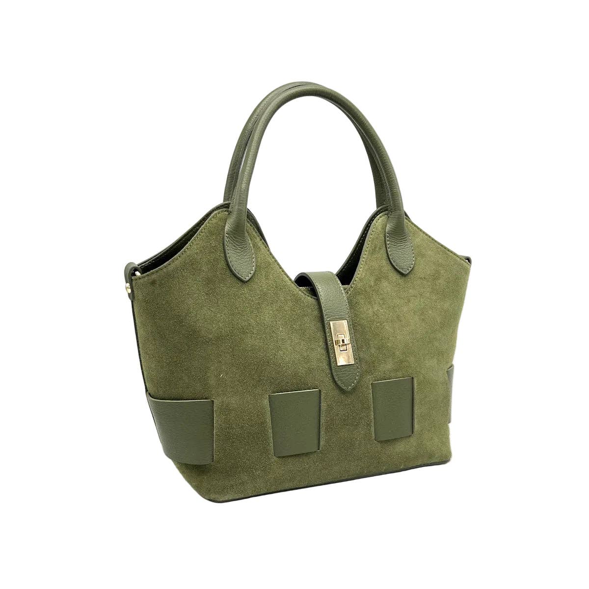 SAC BRIGITTE EN CUIR SUÉDÉ AVEC BANDOULIÈRE.FABRIQUÉ EN ITALIE