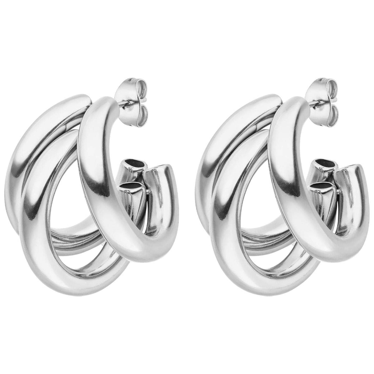 Boucles d'oreilles triples plaquées or 18 carats - Fabriquées en Allemagne