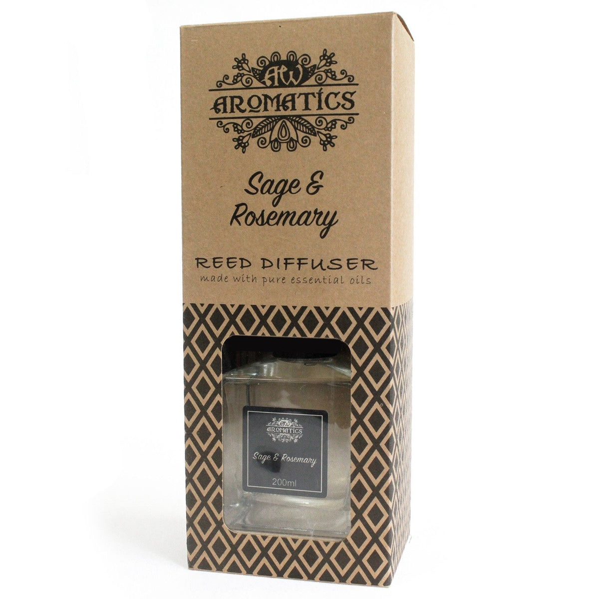 DIFFUSEUR D'HUILES ESSENTIELLES BÂTONNETS- SAUGE & ROMARIN 200ML- Fabriqué en Angleterre