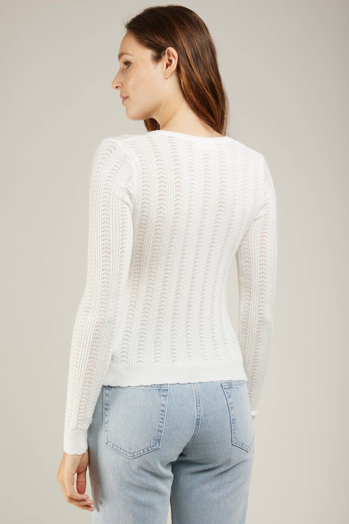 DELICATE OPENWORK LACE SWEATER
