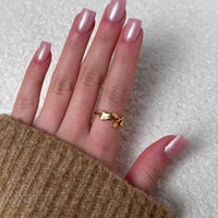 ANEL ROSA -  com banho de ouro 18K.Fabricado em Alemanha