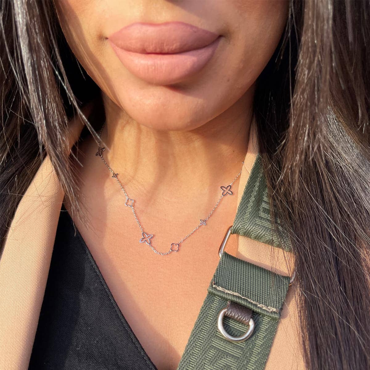 18K Gold Plated FANCY CLOVER Necklace - Made in Germany