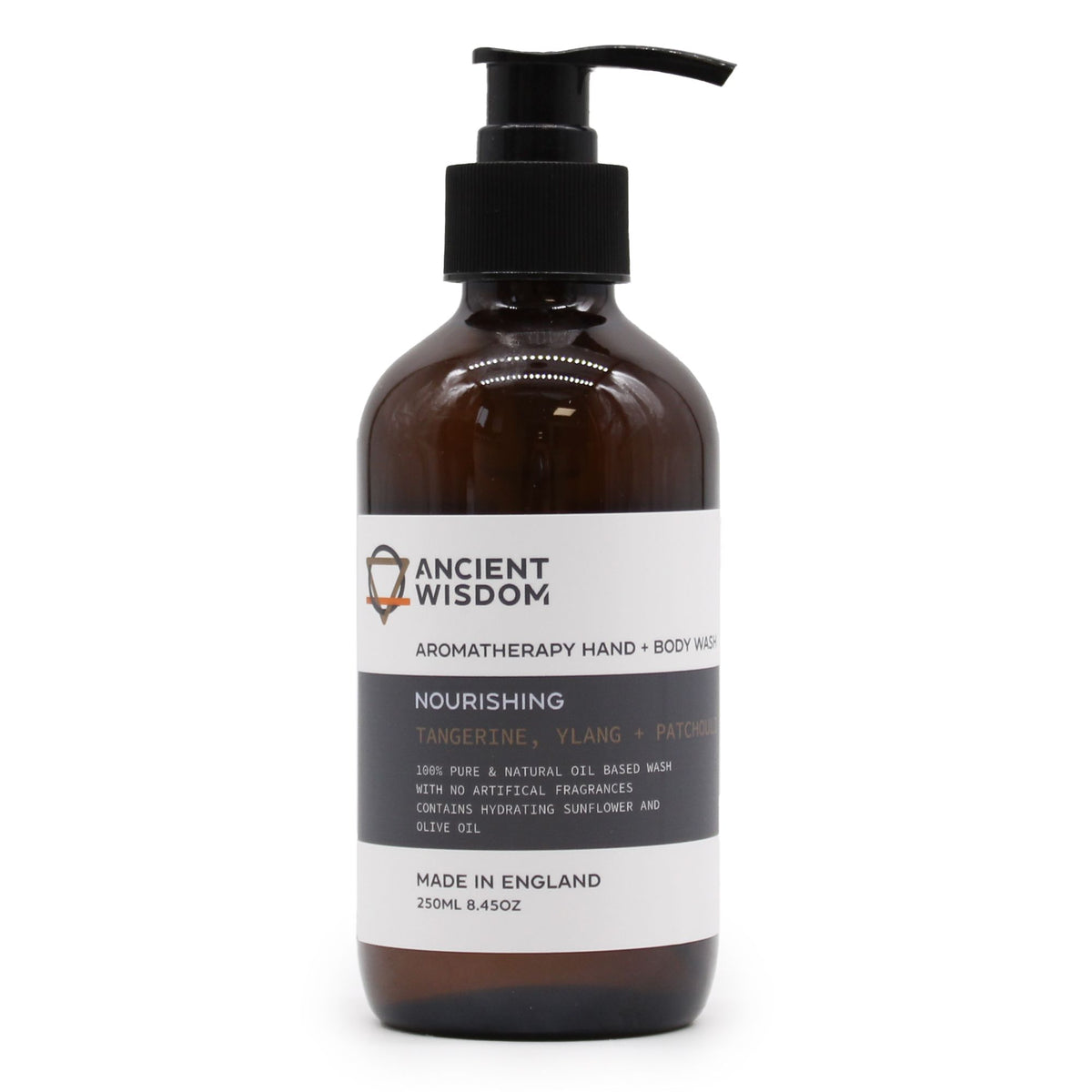 GEL DOUCHE MAINS ET CORPS - Mandarine, Ylang & Patchouli 250ml - Fabriqué en Angleterre