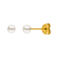 BRINCOS DE PÉROLA - Banhados a ouro 18K / 6mm - Fabricado em Alemanha