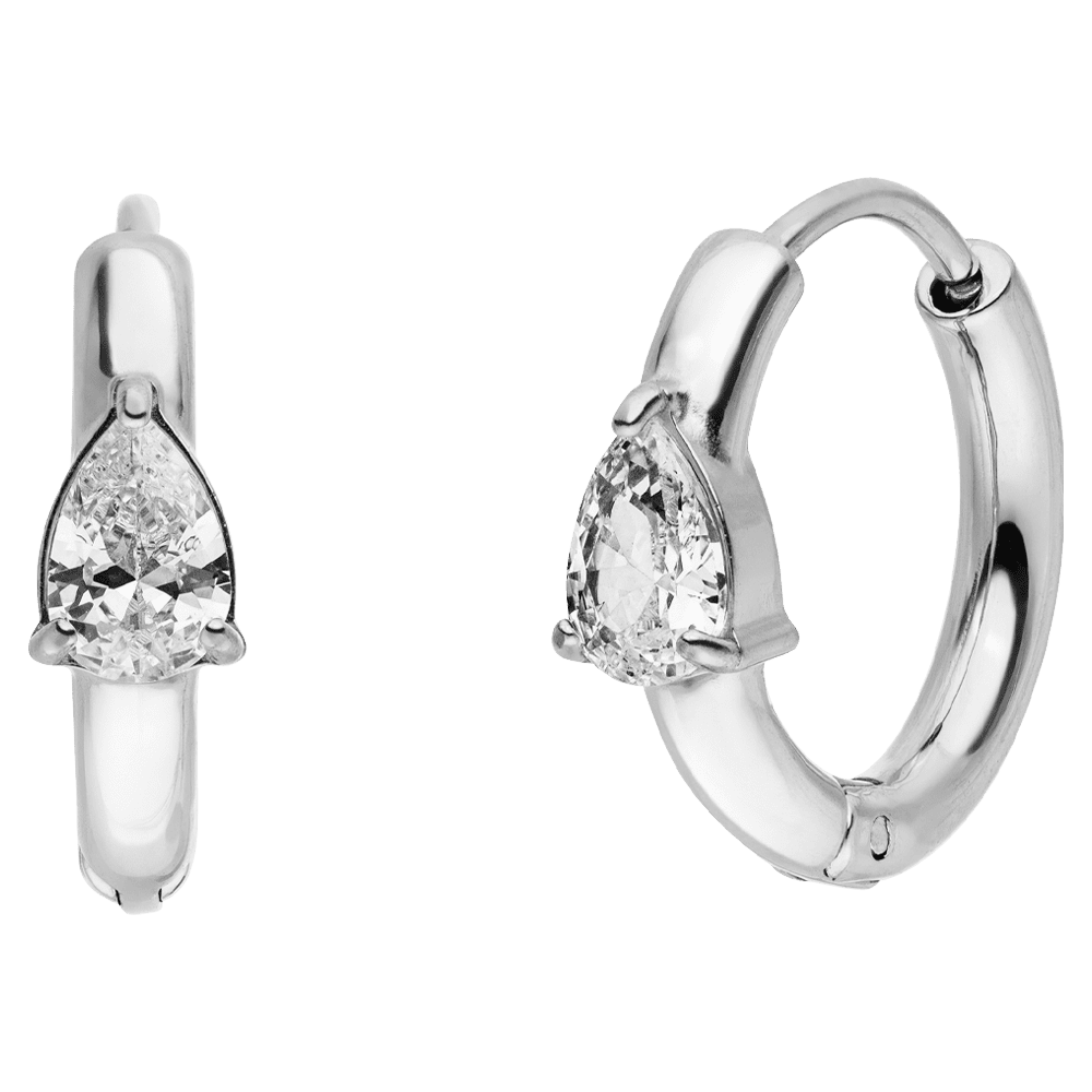 BOUCLES D'OREILLES PENDANTES AVEC PIERRE | plaqué or 18 carats - Fabriqué en Allemagne