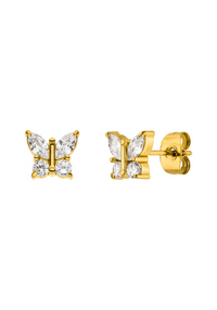 BRINCOS BORBOLETA  Banhados a ouro 18K - Fabricado em Alemanha