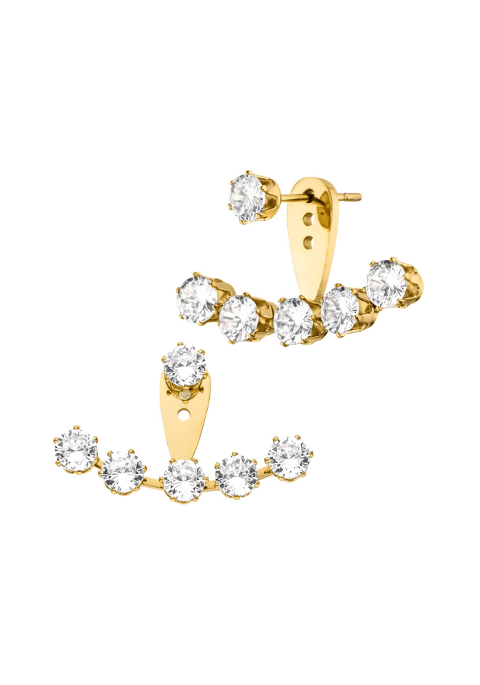 BOUCLES D'OREILLES EAR JACKET PIERRES DE ZIRCONIA modernes Rania - Fabriquées en Allemagne