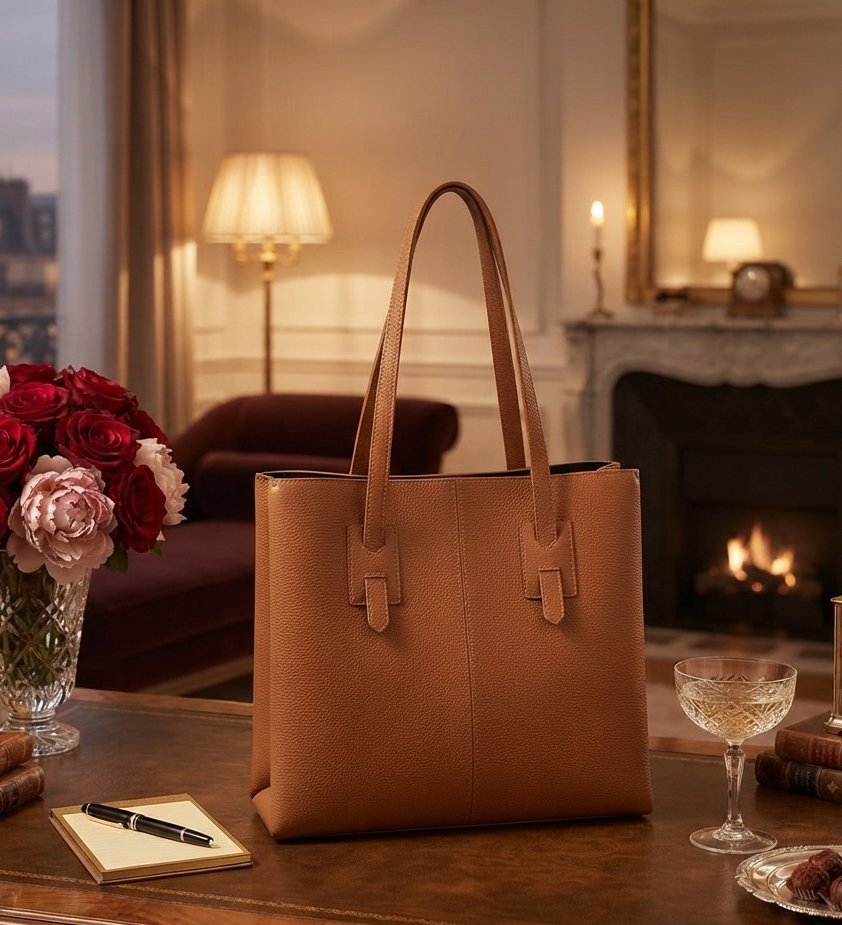 SOPHIA LEATHER TOTE BAG. MADE IN ITALY