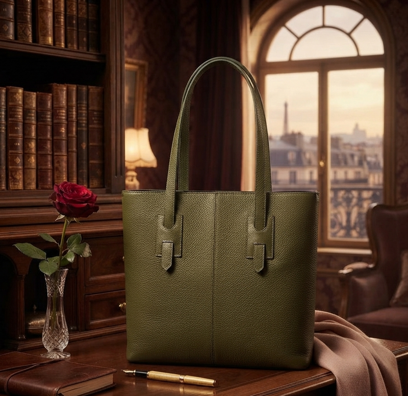 SOPHIA ECHTE LEER TOTE BAG, SUIE VALENTINI. GEMAKT IN ITALIJN