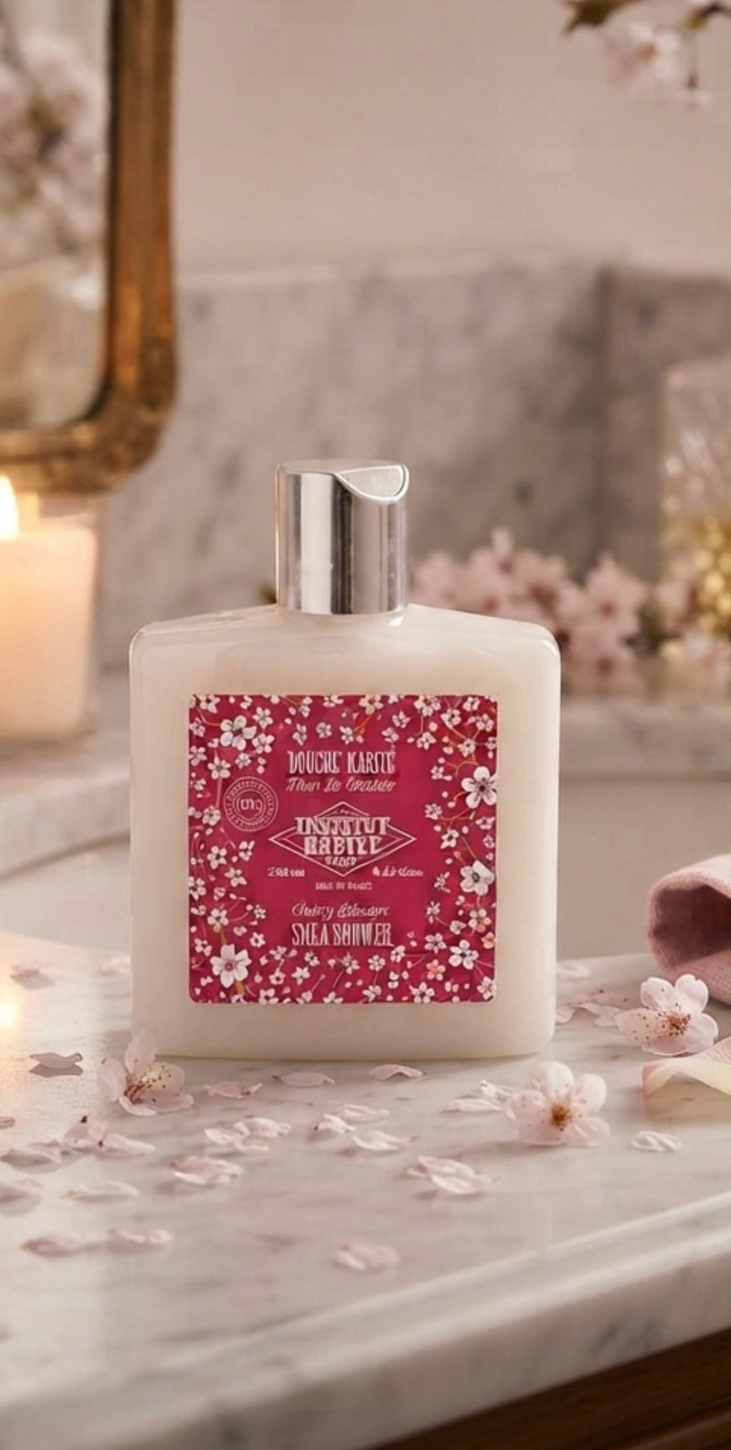 SHEABUTTER KERSTBLAADJE SHOWERGEL. 250 mL. Gemaakt in Frankrijk