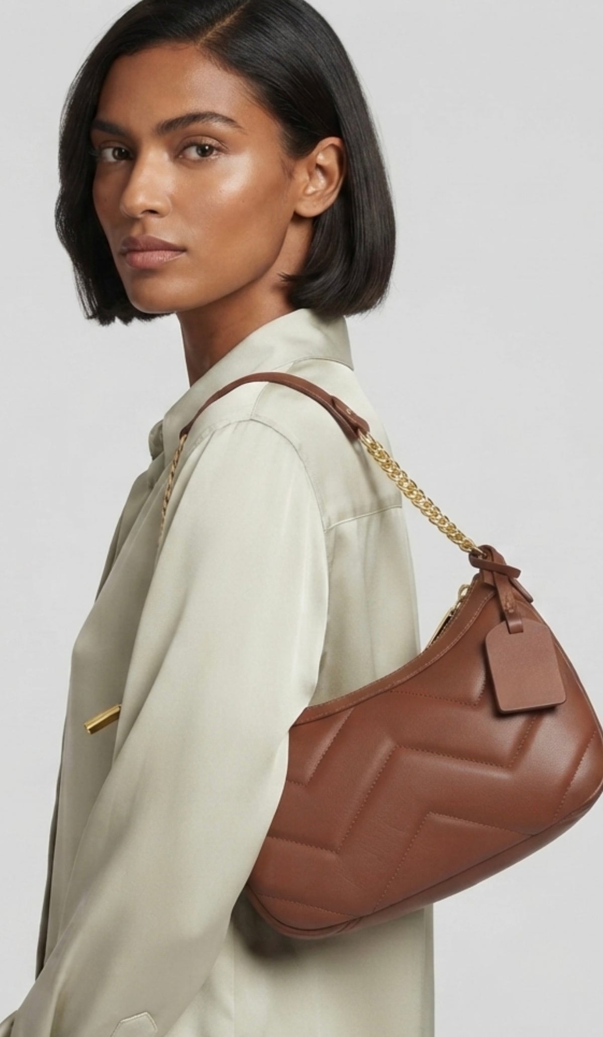 SAC BRUNA CHAÎNE - FABRIQUÉ EN ITALIE