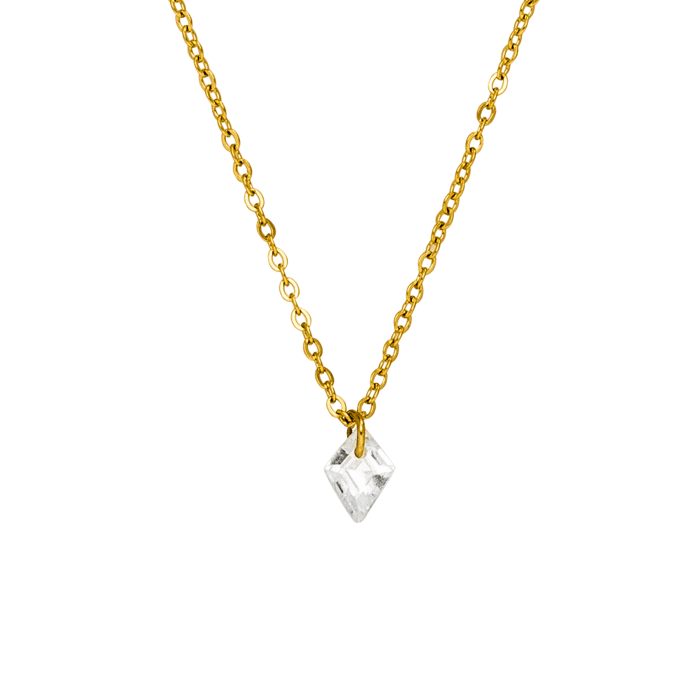 COLLIER ÉCHIQUIER - Plaqué or 18 carats - Fabriqué en Allemagne