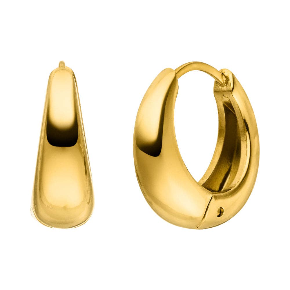 BOUCLES D'OREILLES KATE plaquées or 18K - 12mm - Fabriqué en Allemagne