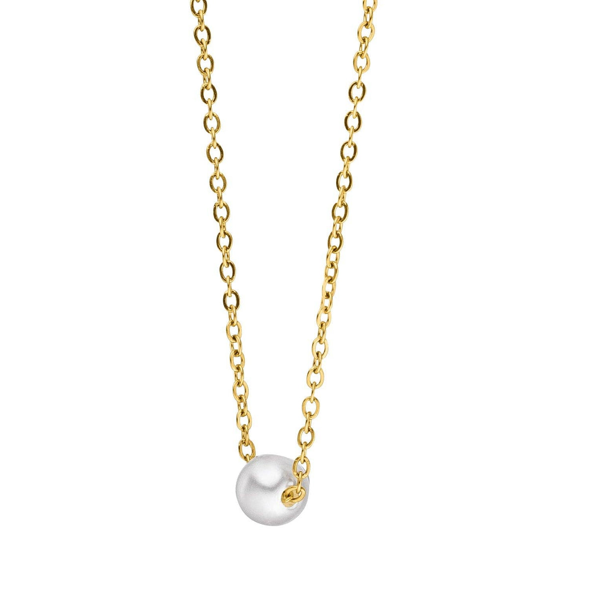 COLLIER AVEC PERLE UNIQUE plaqué or 18 carats - Fabriqué en Allemagne