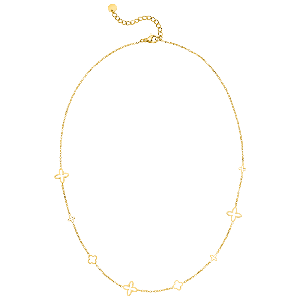 18K Gold Plated FANCY CLOVER Necklace - Made in Germany