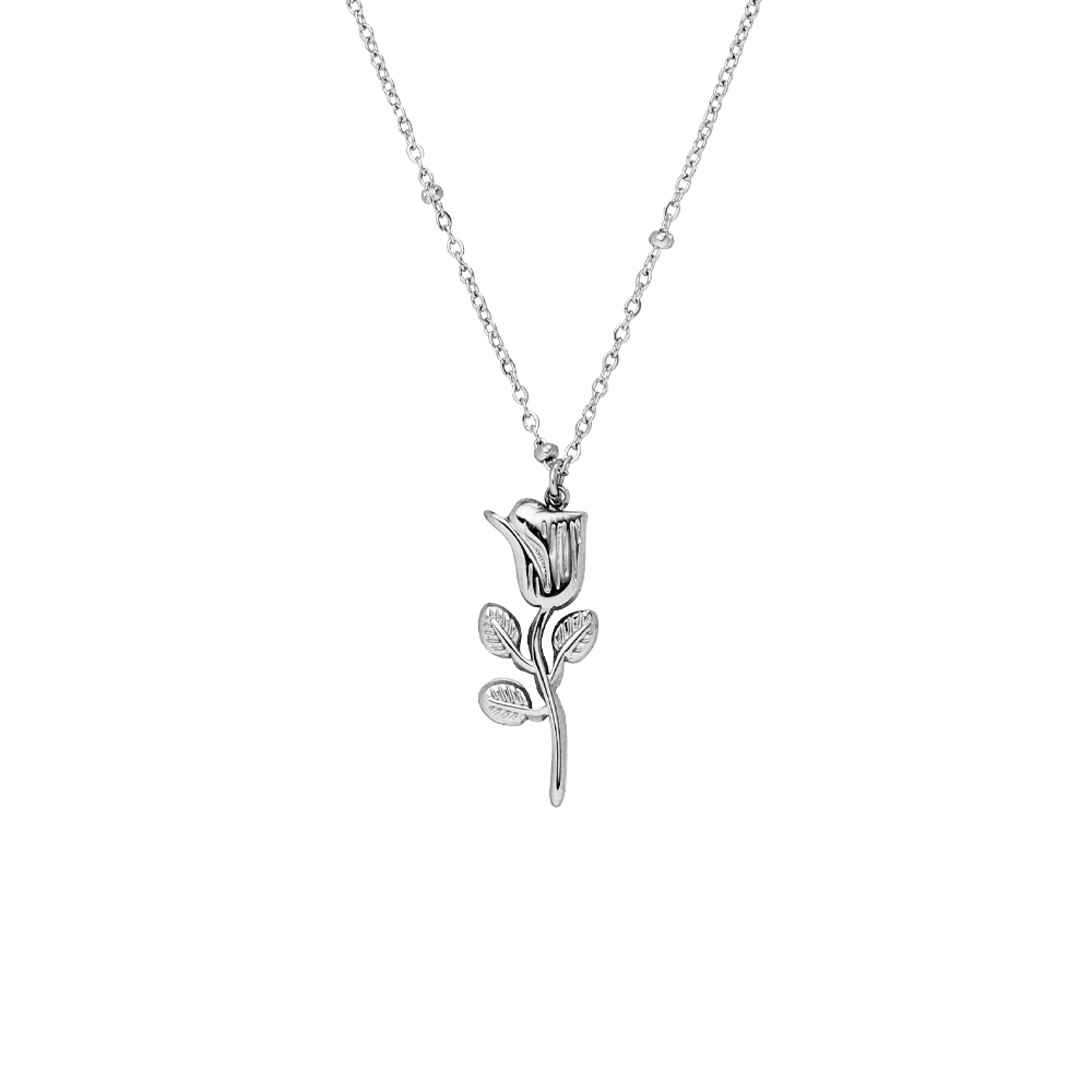 COLLIER ROSE | Plaqué or 18 carats - Fabriqué en Allemagne