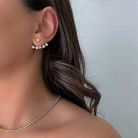 BRINCOS EAR JACKET PEDRAS DE ZICÔNIA modernos Rania - Fabricado em Alemanha