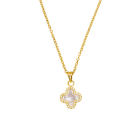 GLOW CLOVER NECKLACE | 18K Gold Plated. GOLD Made in Germany